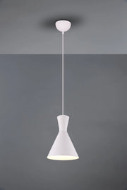 ENZO SOSPENSIONE 1 LUCE ATTACCO E27 DOPPIO CONO METALLO BIANCO D. 20CM