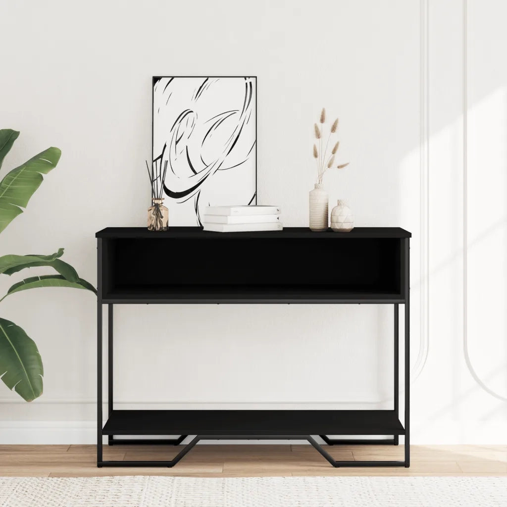 vidaXL Tavolo Consolle Nero 100x35x74,5 cm in Truciolato