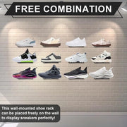 Sostegno per 6 pair di scarpe da ginnastica - Supporto per scarpe da ginnastica appeso senza forare - Metallo - Nero