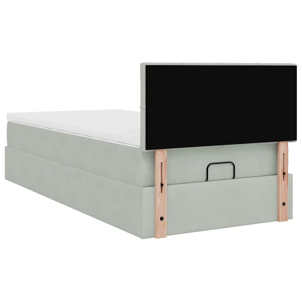 Struttura Letto Pouf con Materasso 100x200 cm Velluto 3312602