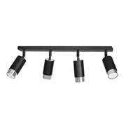 Plafoniera Emibig HIRO 4 faretti GU10 nero/cromo 60cm