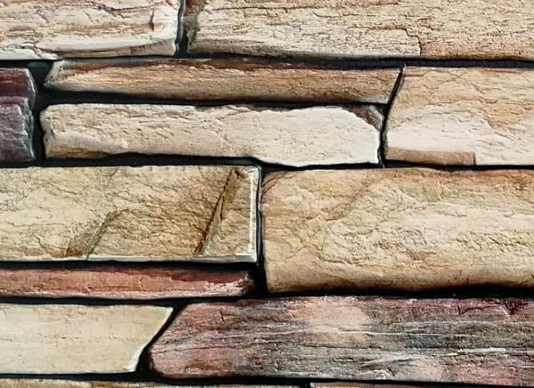 PIETRA DI PERSIA - Pannello parete in PVC finta pietra effetto 3D copri muffa 98x48cm 2 Pz 1Mq