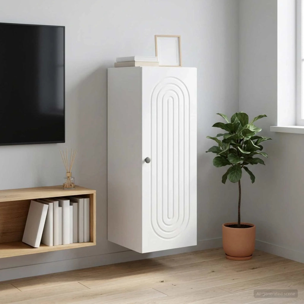 Mobiletto a muro Bianco 33 x 34,5 x 90 cm Legno ingegnerizzato 898075