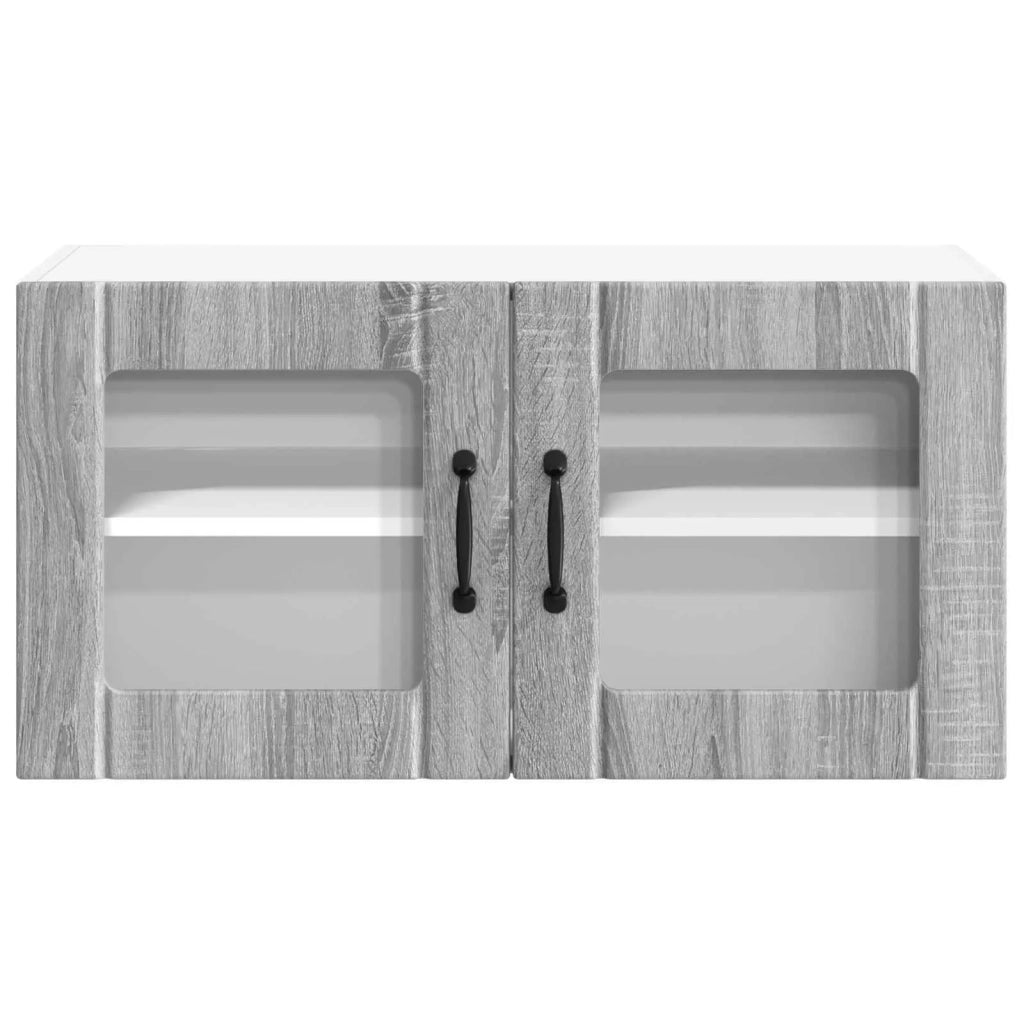 Pensile da cucina | Mobile in vetro da parete LUCCA Grigio Sonoma 80 x 31 x 40 cm