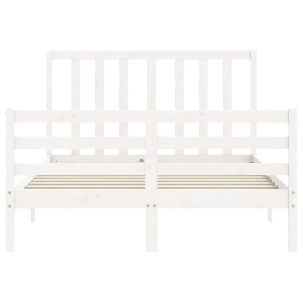 Letto senza Materasso-Struttura Letto Bianco 140x190 cm Legno Massello di Pino 567413