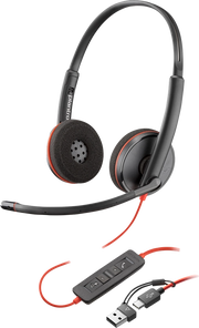 HP Poly Cuffie Poly Blackwire 3220 stereo USB-C + adattatore USB-C/A (sfuse)
