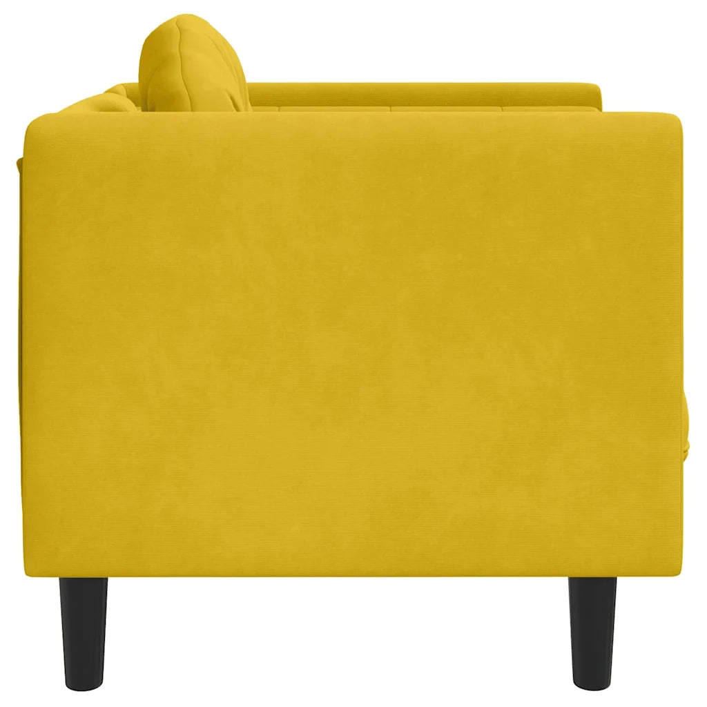 Divano Sedia-Poltrona con Cuscino Giallo in Velluto