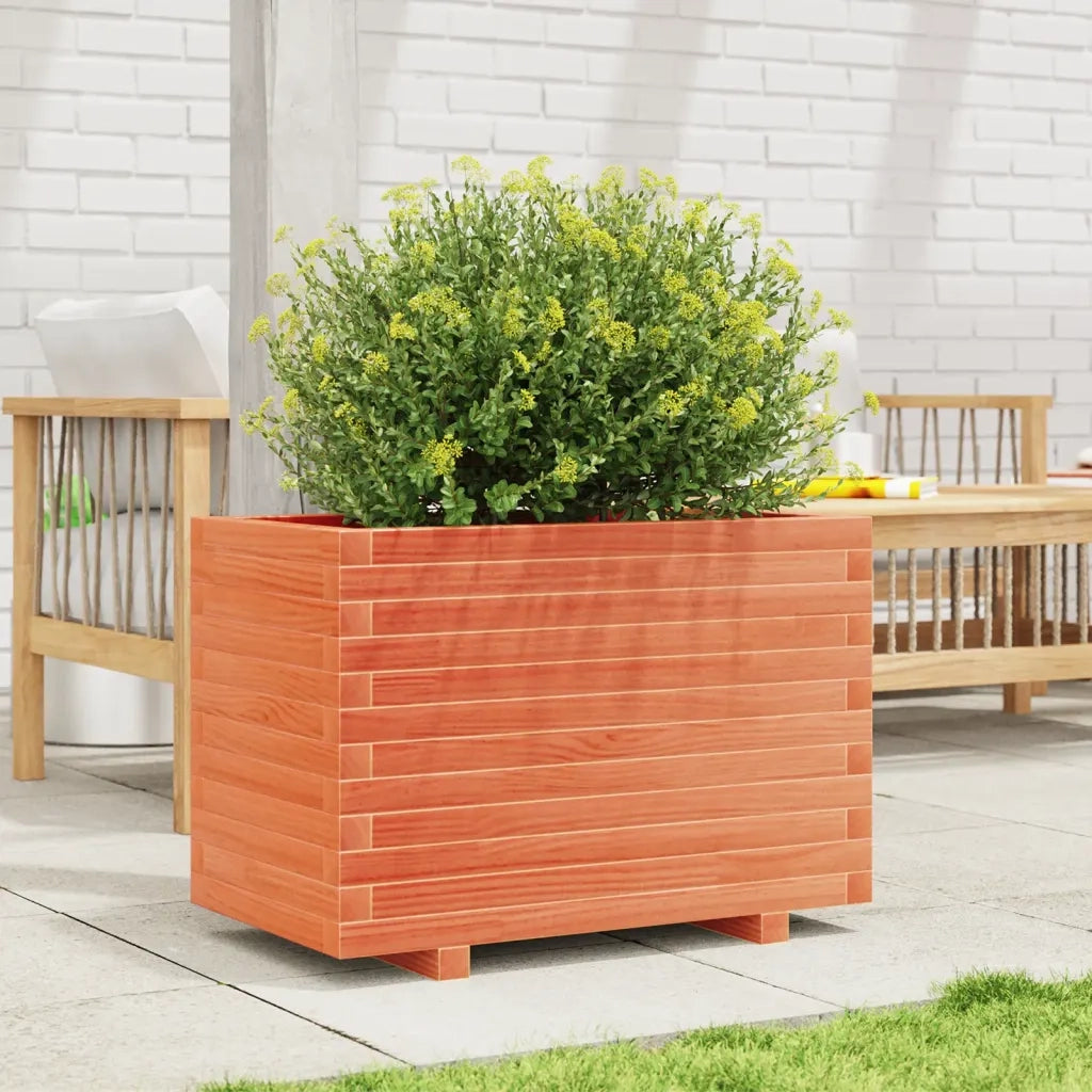 Fioriera Giardino Marrone Cera 70x40x49,5cm Legno Massello Pino 847370