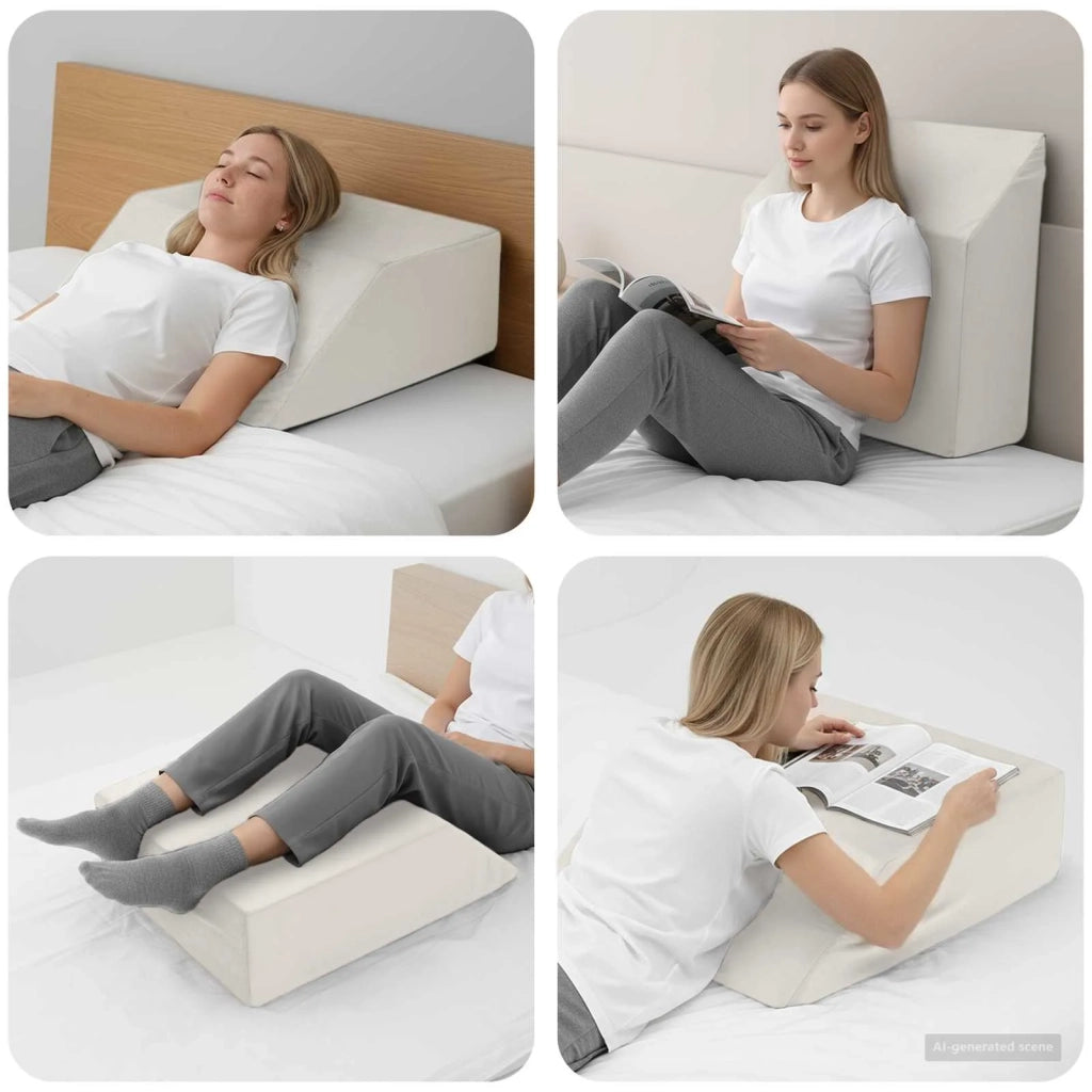 Cuscino per Gambe Bianco 63 x 52 x 19,5 cm Schiuma PU CFW7563752