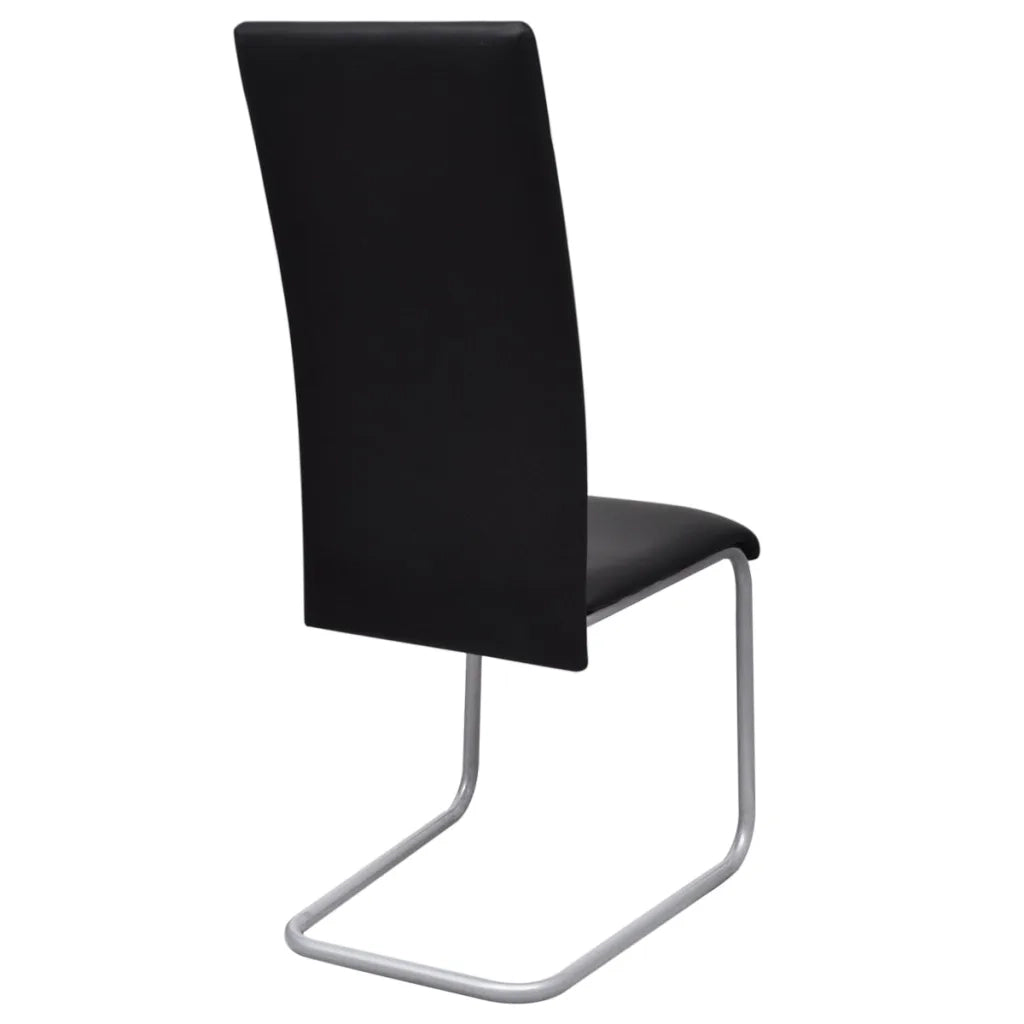 Sedie da Pranzo a Sbalzo 2 pz Nere in Similpelle cod mxl 7844