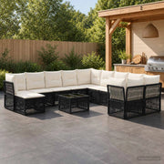 Set Divano da Giardino 12 pz Nero polyrattan 3434455