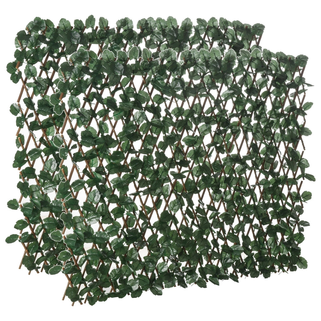 Arella Siepe Sintetica Artificiale a 2 Sezioni 200x100 cm da 356 Foglie di Edera Verde e Marrone