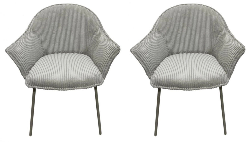 Set 2 Sedie con Braccioli 66x64x83 cm in Poliestere Cassidy Warm-Grigio Chiaro