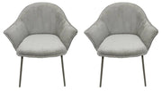 Set 2 Sedie con Braccioli 66x64x83 cm in Poliestere Cassidy Warm-Grigio Chiaro