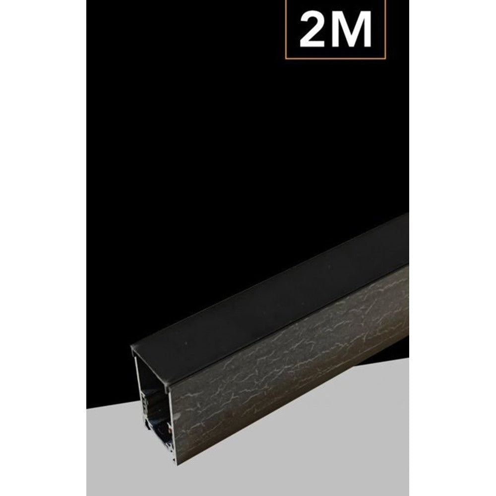 Trade Shop - Binario Lineare Esterno In Alluminio Nero Per Track Lights Magnetiche Dc 48v 2mt Gf-3-2m -
