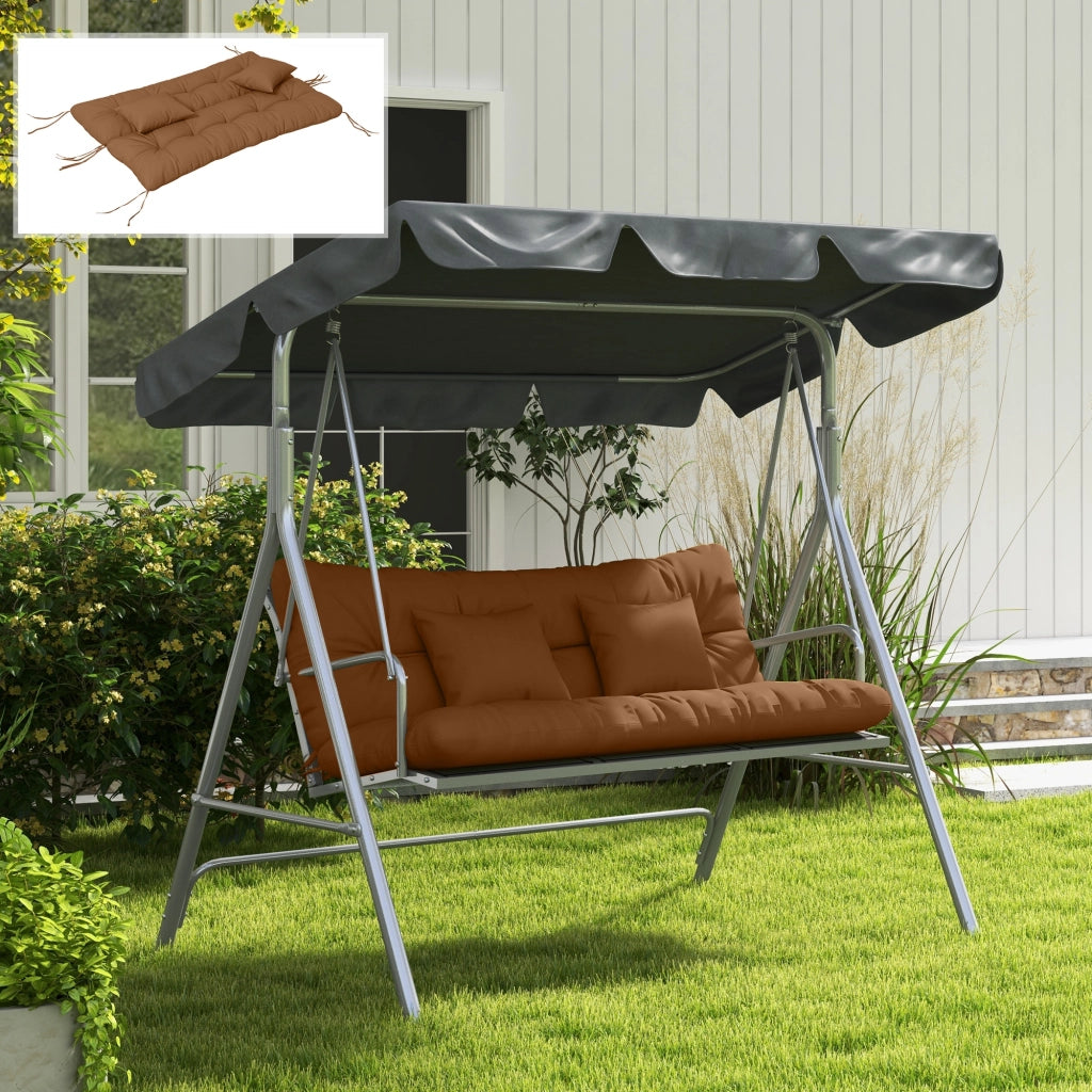 Set di 4 Cuscini per Sedie ¨C zephmum ¨C 150x50 cm Marrone Imbottiti 10 cm