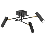 Plafoniera minimalista nero-oro Luminex Axion 3xGU10 8W