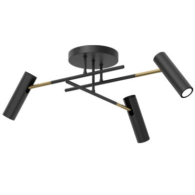 Plafoniera minimalista nero-oro Luminex Axion 3xGU10 8W