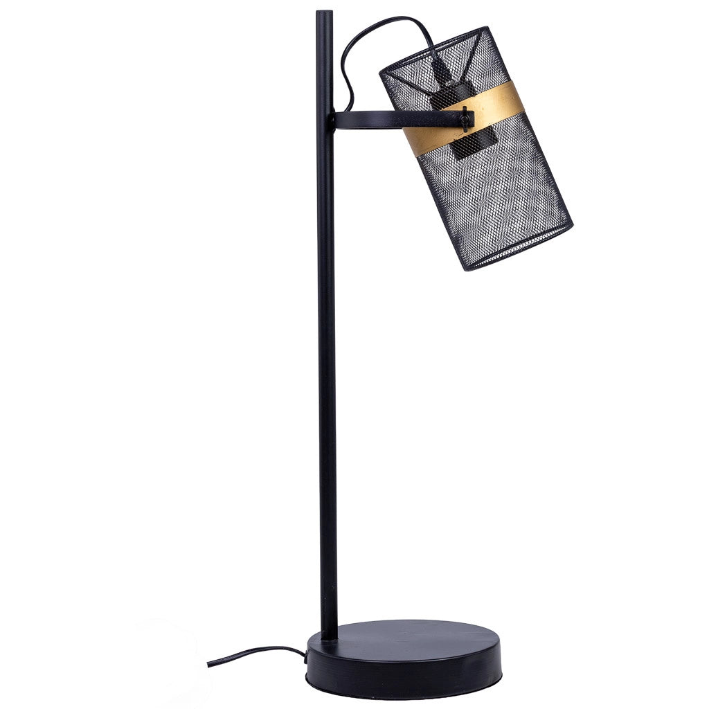 Lampada da tavolo in metallo nero con 1 faretto 18x20x61h cm