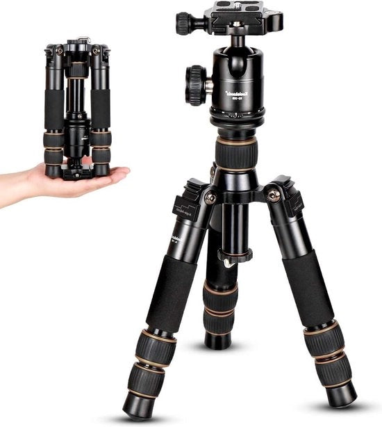 Mini Tripode Portatile - Lega di Alluminio - Viaggi - Testa di Rotazione 360° - Piatto di Rilascio Arca Tipo - fino a 10KG