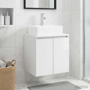Mobile Lavabo da Parete Bianco Lucido 49,5 x 41 x 62,5 cm
