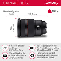 Set Obiettivo zoom fotografico AF 24-70mm e Lens Station, per Sony E mount – Autofocus, full frame e APS-C, intensità luminosa F2.8, per fotocamere Alpha A9 A7 A7C A7C II A7C R A6000