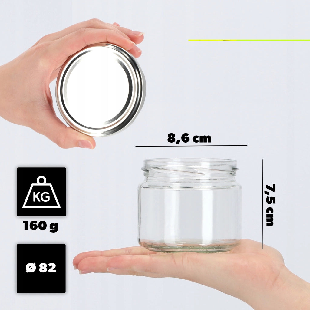 Barattoli di vetro KADAX Sonka 330 ml 10 pezzi 82 mm + coperchi argento