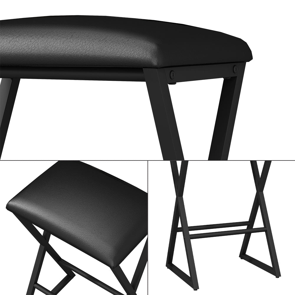 Vicco Set di 2 sgabelli da bar Nero 30 x 40 cm 2 parti