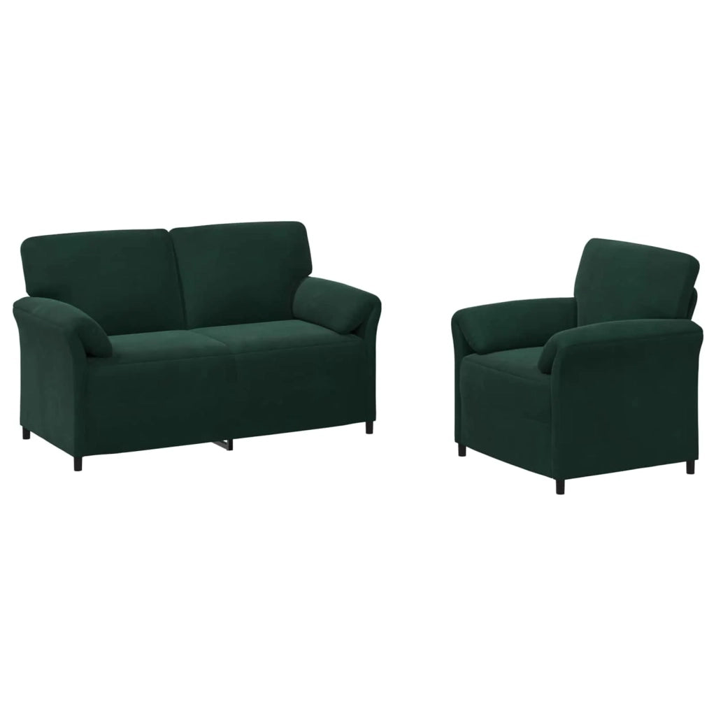 Set di divani 2 pz Verde Scuro Velluto 3424901