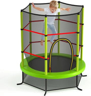 Trampolino 165 cm con rete di sicurezza, trampolino per interni, trampolino per esterni per allenamento e divertimento, trampolino per bambini dai 3 ai 6 anni