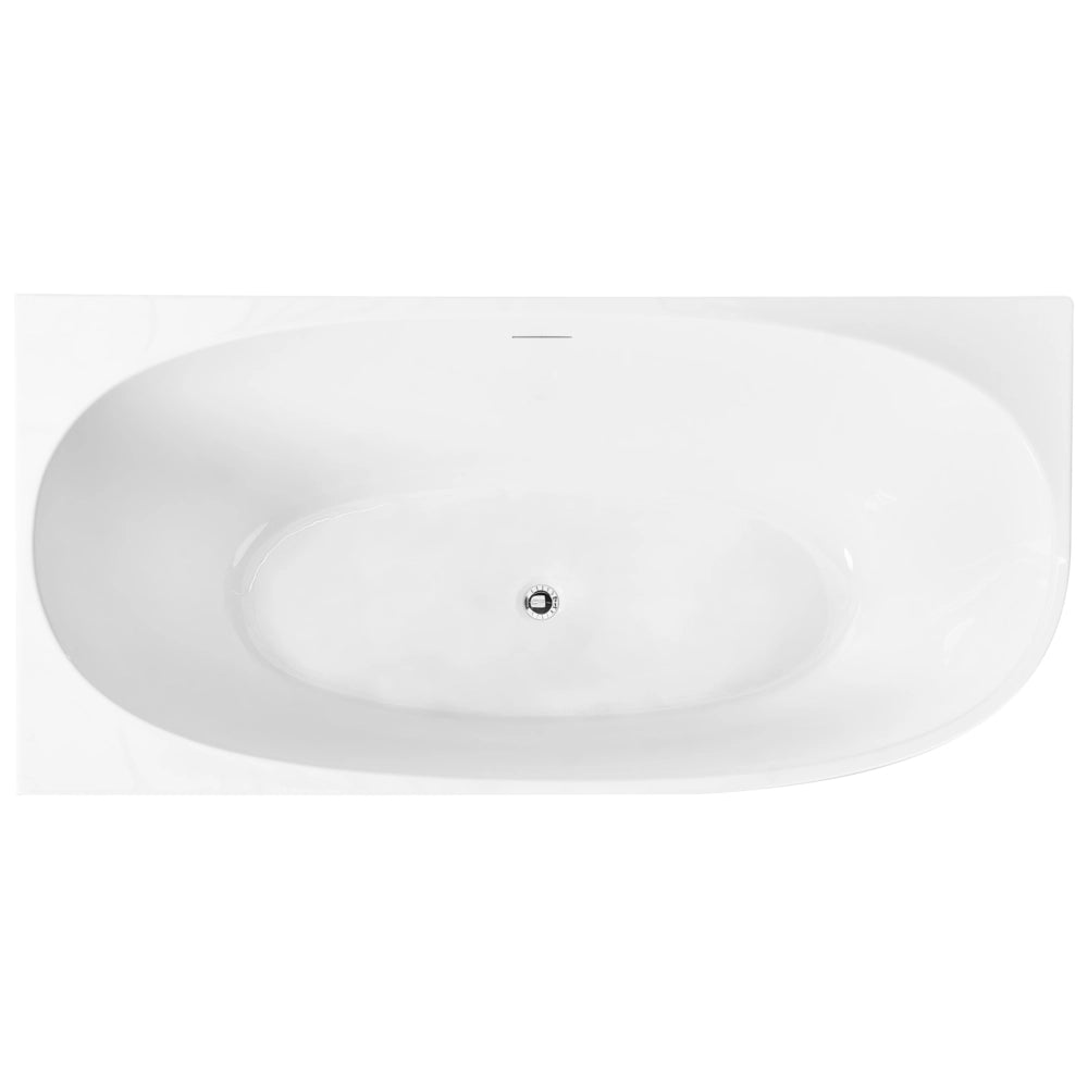 Vasca da bagno angolare destra 170 x 80 cm Finitura acrilica bianco lucido stile moderno
