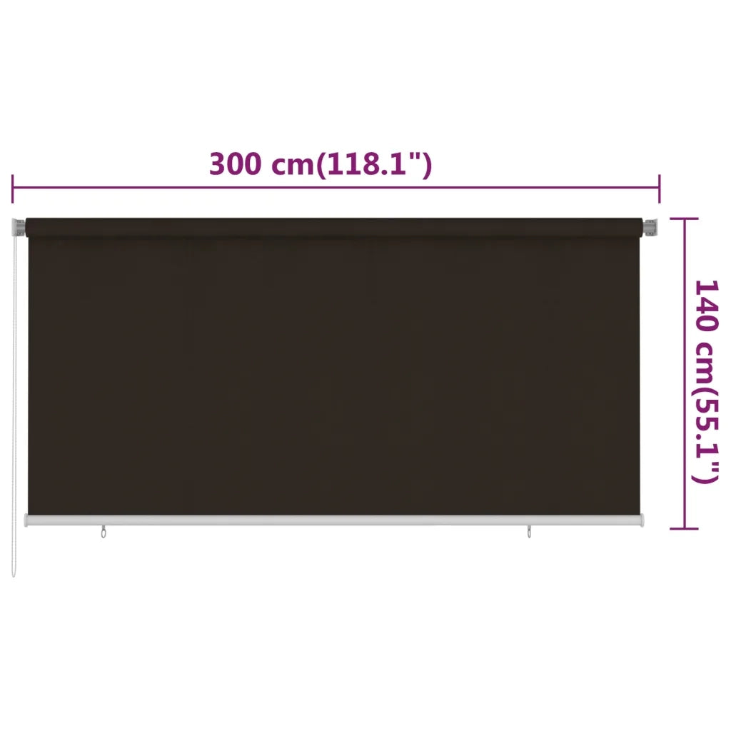 Tenda a Rullo per Esterni 300x140 cm Marrone HDPE 312975