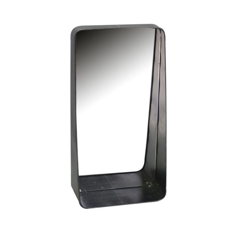 Specchio metallo nero rettangolare cm 25x12,5h48