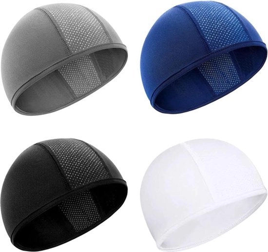 Cappelli da ciclismo per donne - copricapo motociclistico - muts da ciclismo copricapo sportivo bianco S-M - 4 pezzi