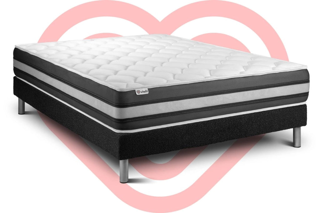 Letto con materasso VITAL SPRING ZEN 180 x 220 cm Rete Kit Nero
