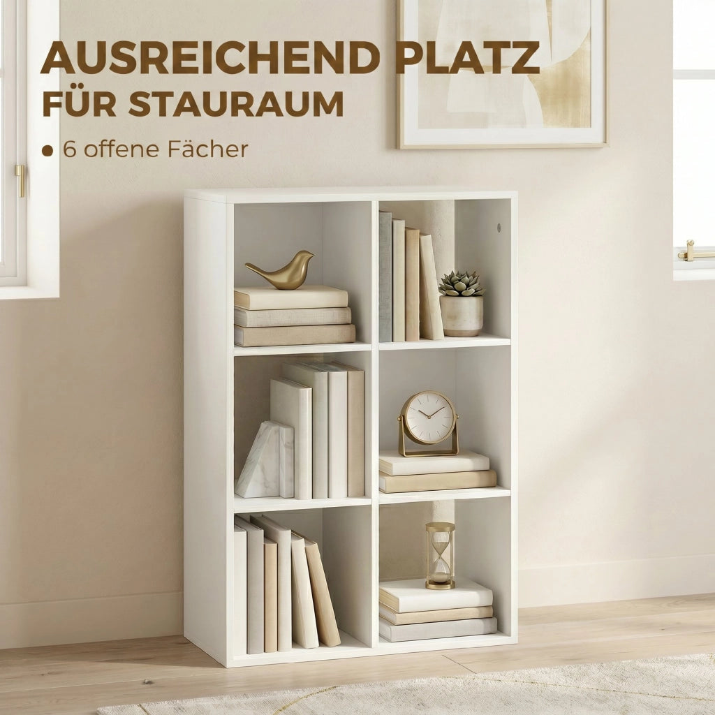 Libreria a 3 Ripiani Stile Moderno con Stabilizzatori ¨C Zephmum ¨C Bianco 60x24x80