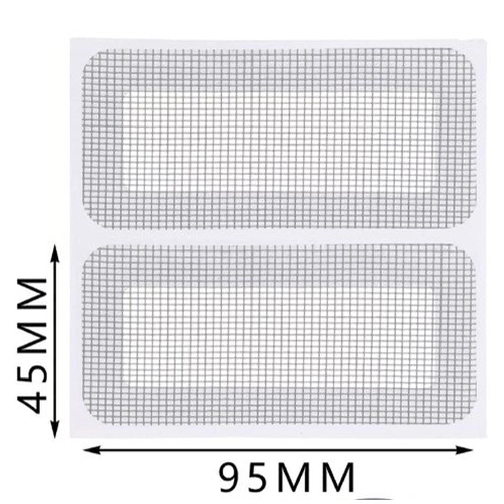 Trade Shop - Set 4 Toppe Adesive A Rete Grigia Per Riparazione Fori Strappi Zanzariere 45x95mm 622153 -
