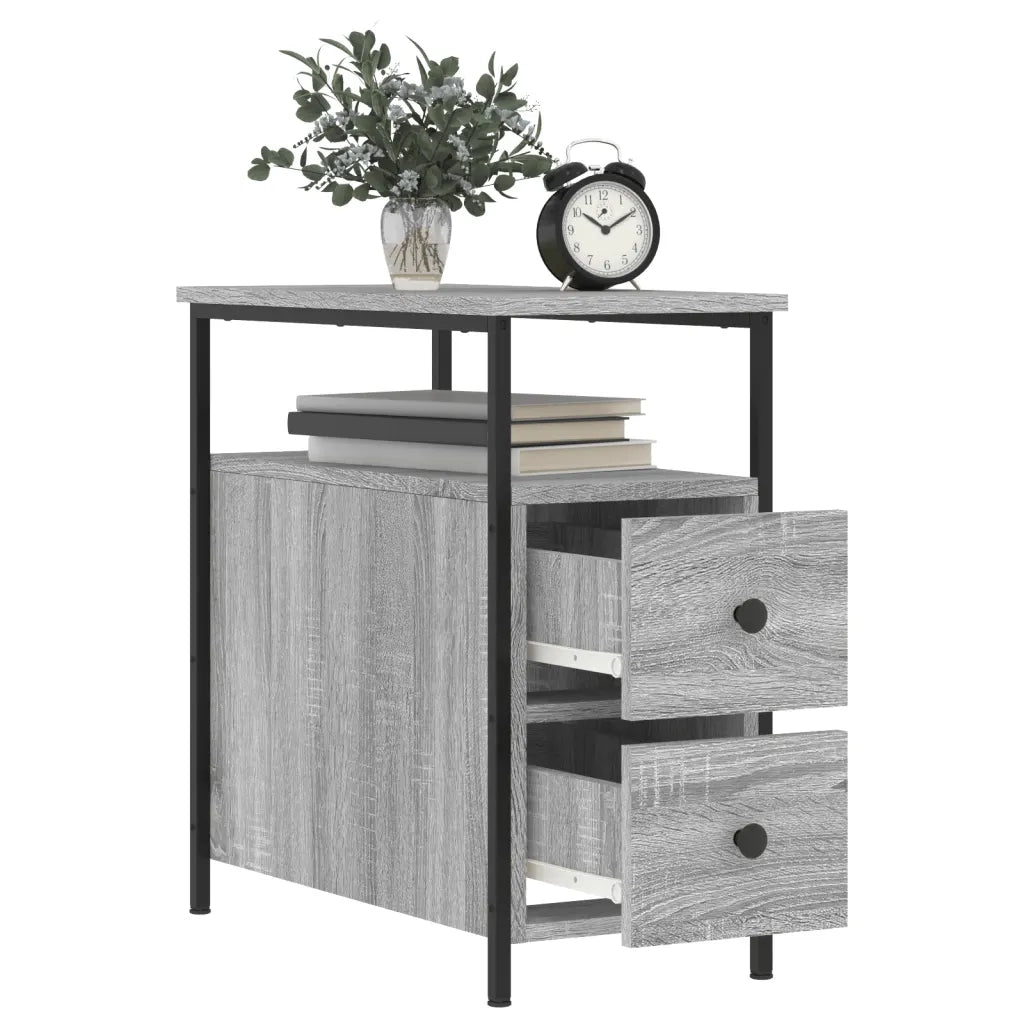 Comodino Grigio Sonoma 30x60x60 cm in Legno Multistrato 826069