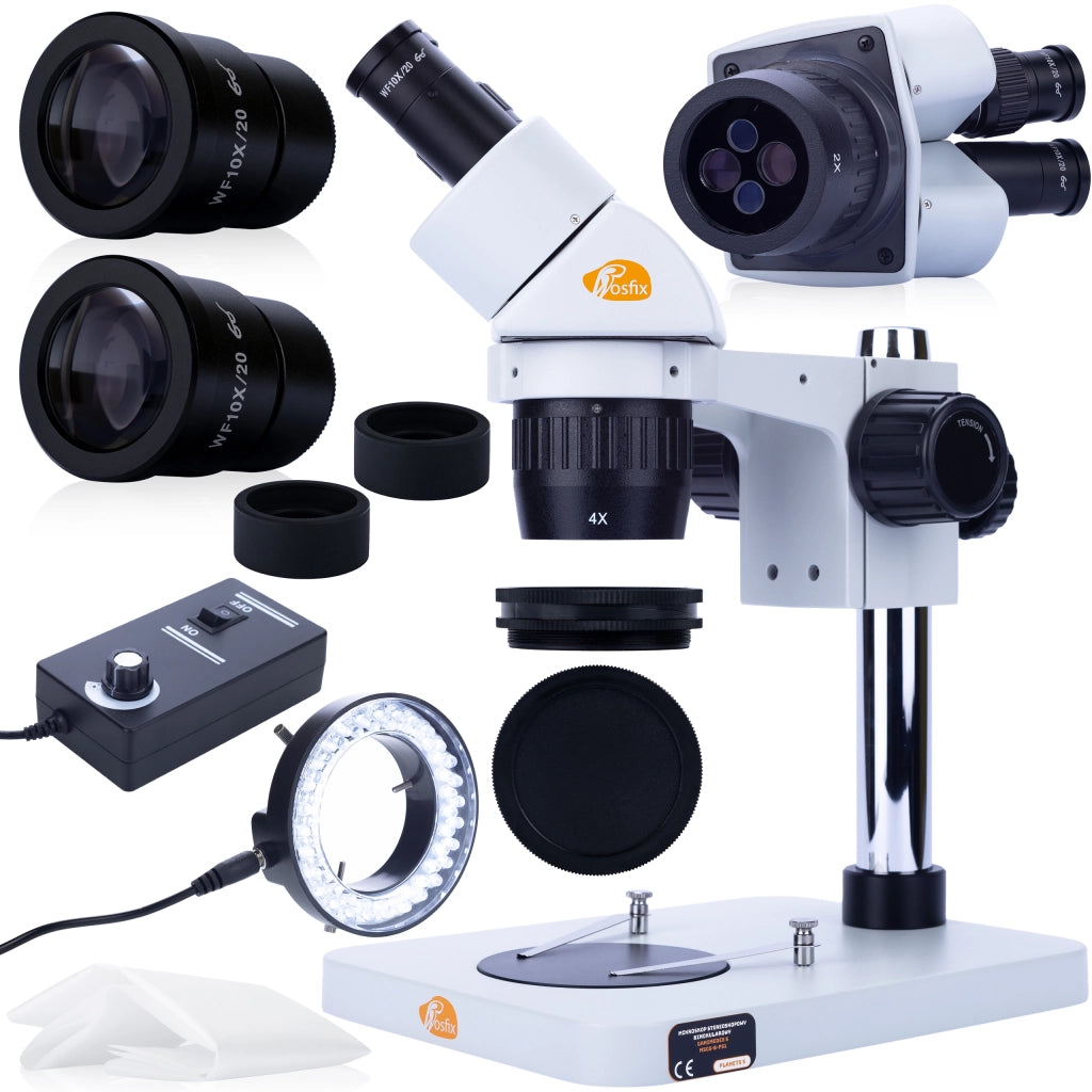 Microscopio Stereoscopico Binoculare Ganimedes S MSGS-B-PS1 – Testa Inclinata 45°, Zoom 20/40x, Oculare WF10x/20