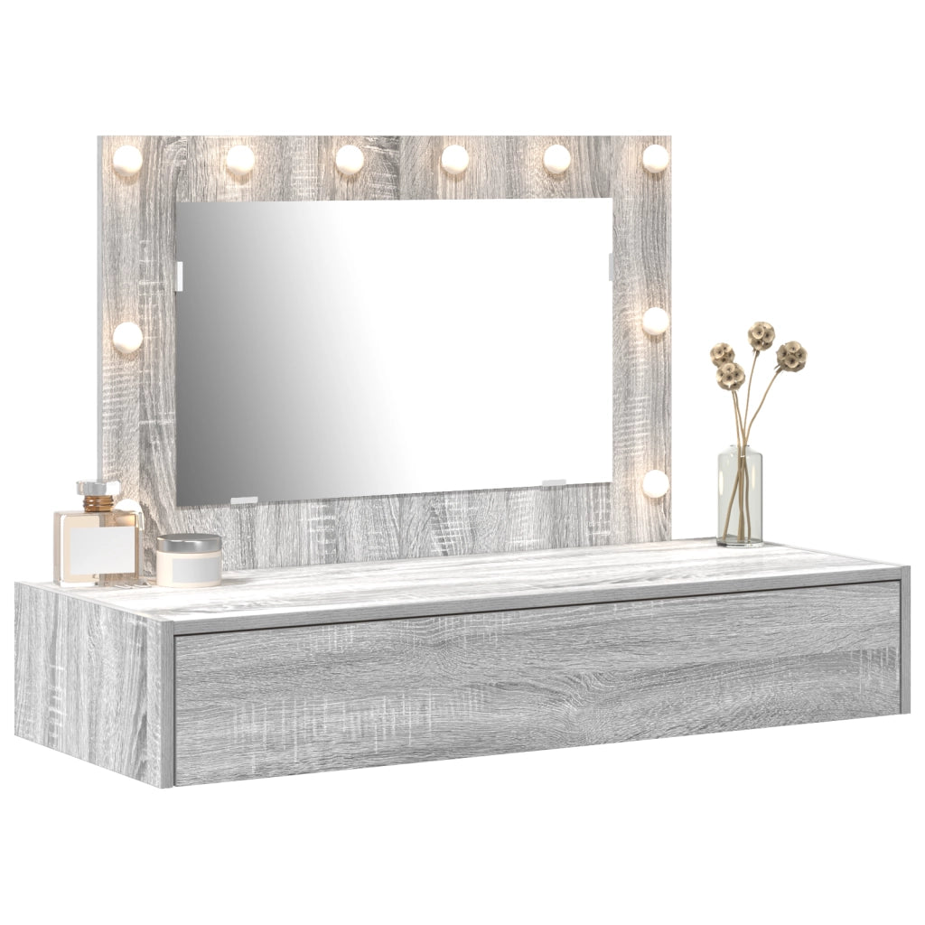 Toeletta da appendere  con luci a LED Grigio Sonoma