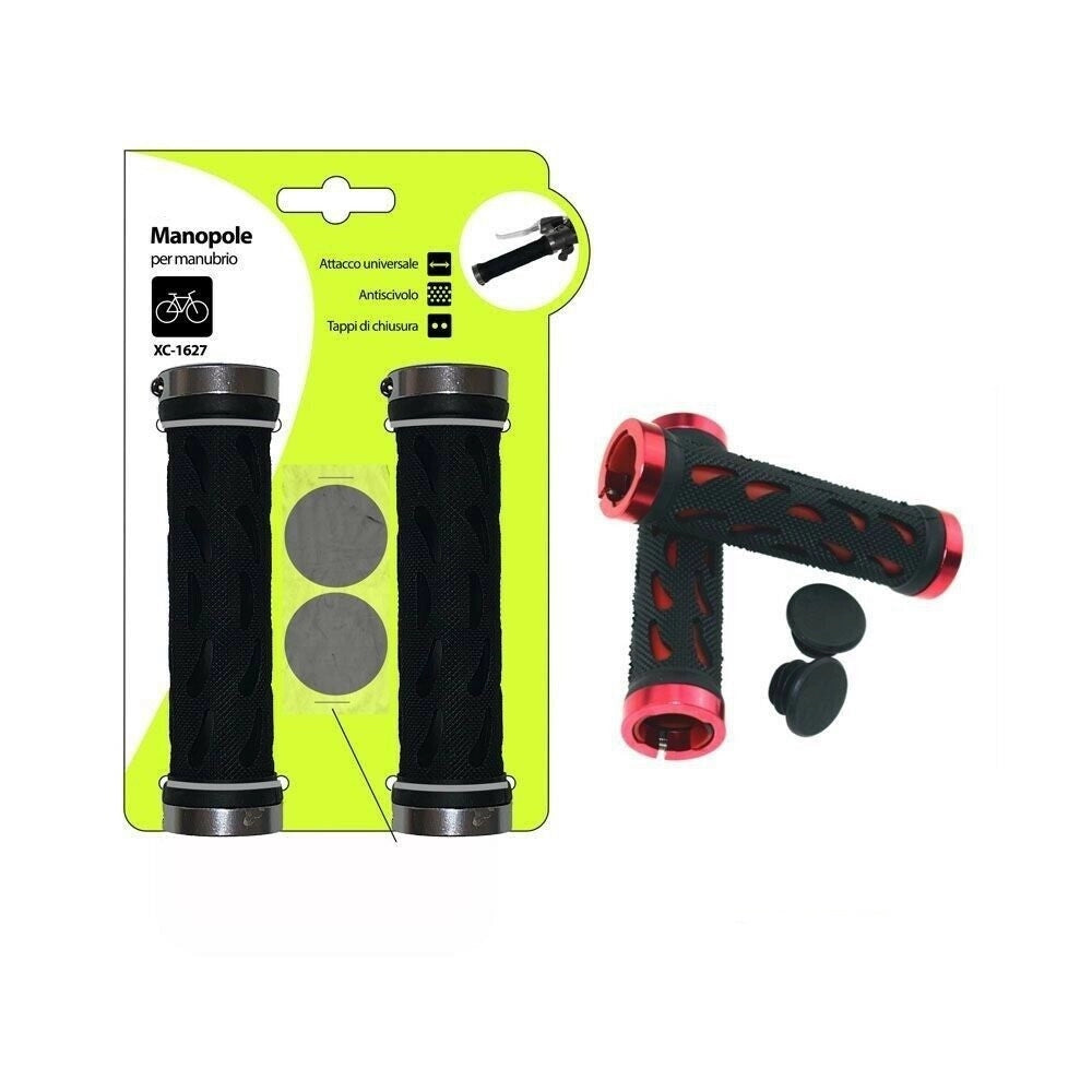Trade Shop - Coppia Manopole Per Manubrio Sterzo Bicicletta Universale Tappi Chiusura Xc-1627 -