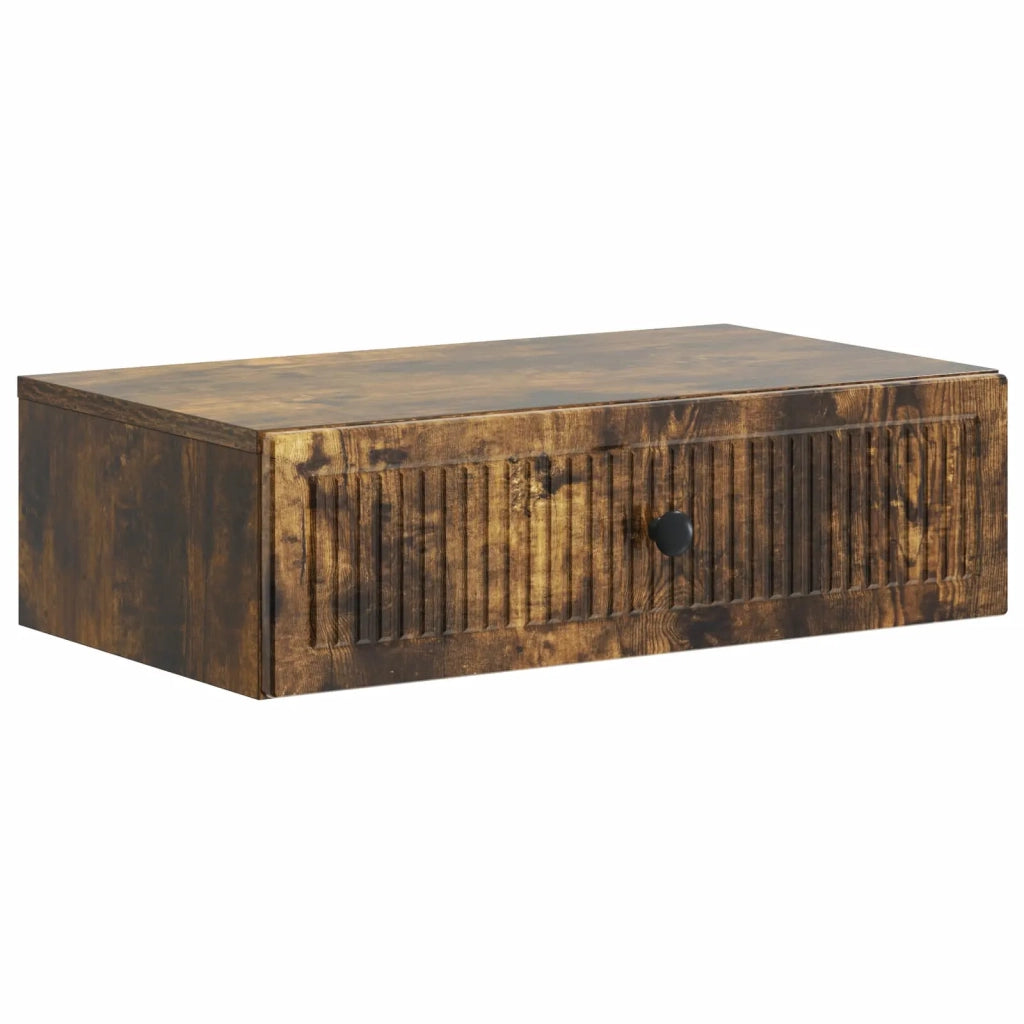 Tavolino da Parete Laterale Rovere Fumo 59 x 34,5 x 17 cm 897980