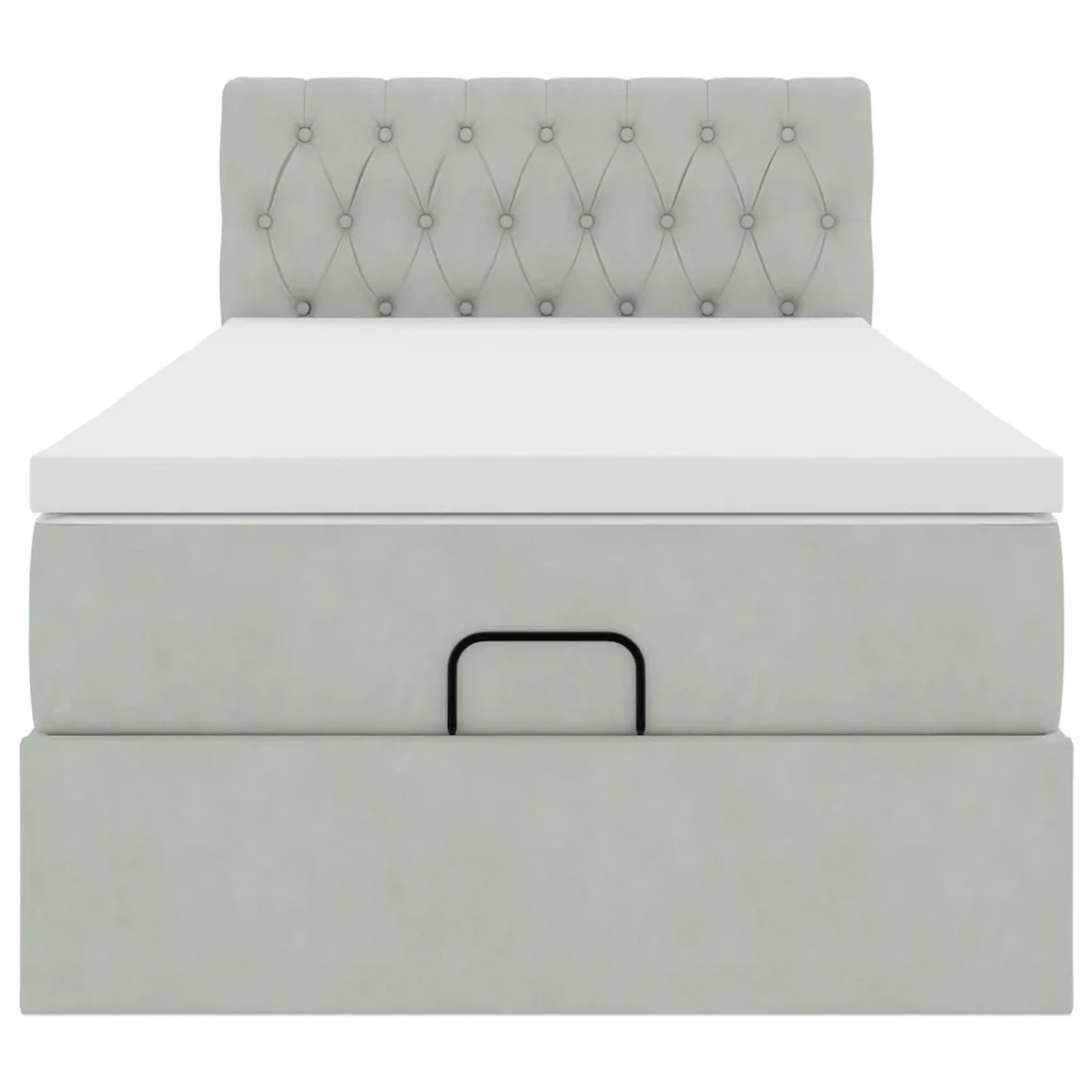 vidaXL Struttura Letto Pouf con Materasso 100x200 cm Velluto