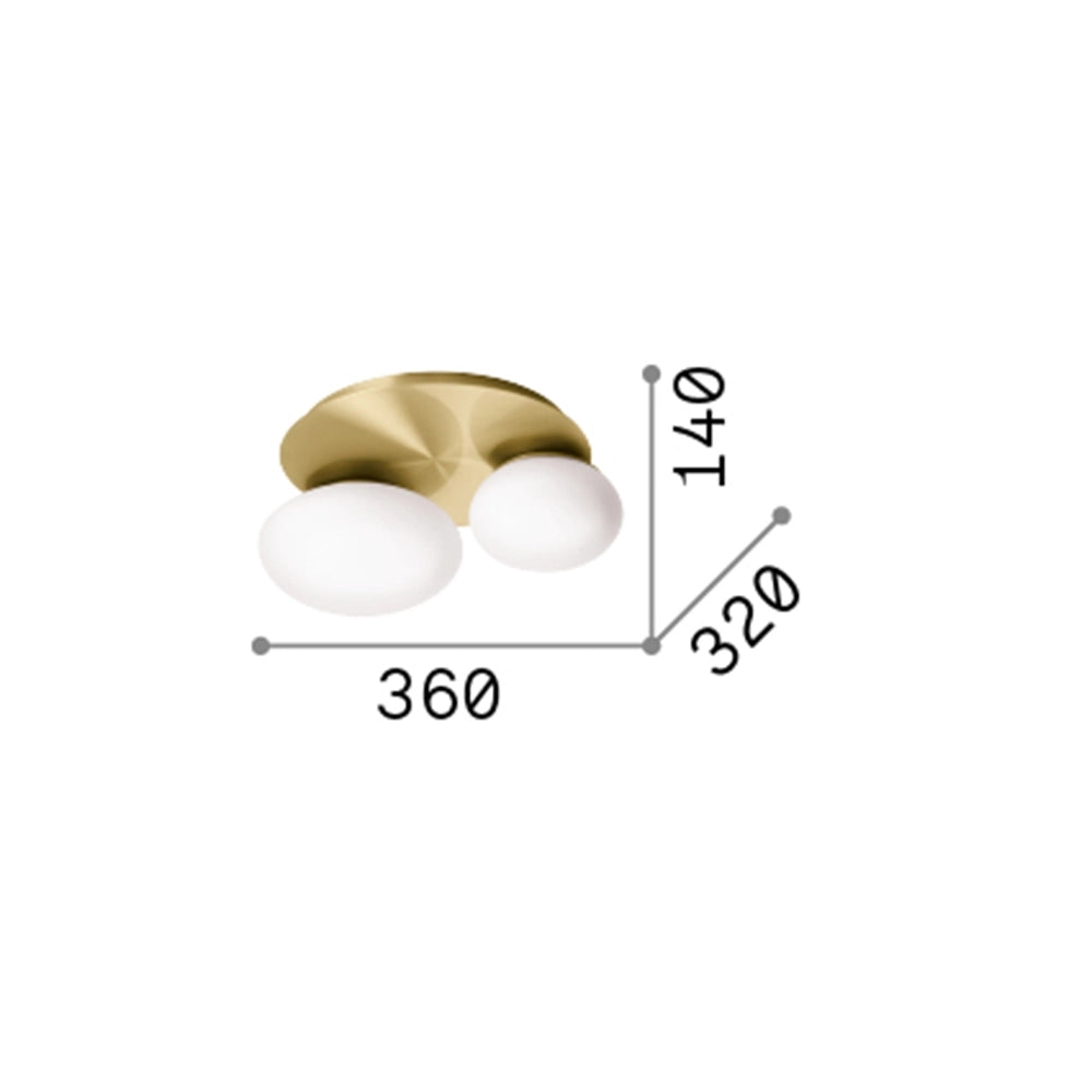 Plafoniera Contemporanea Ninfea Metallo Bianco 2 Luci Gx53 9W 3000K Luce Calda
