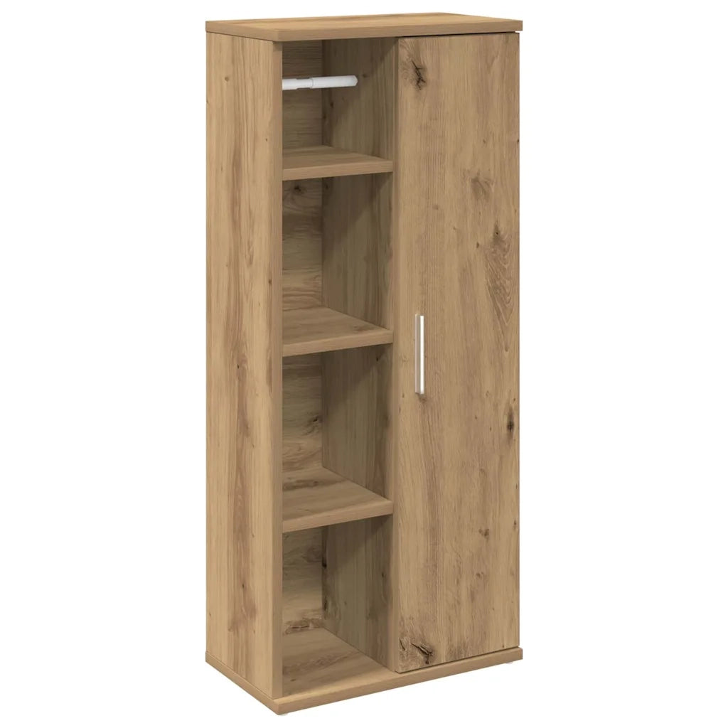 Mobile da Bagno con Portarotolo Rovere Artigianale 39x22x90 cm 858532