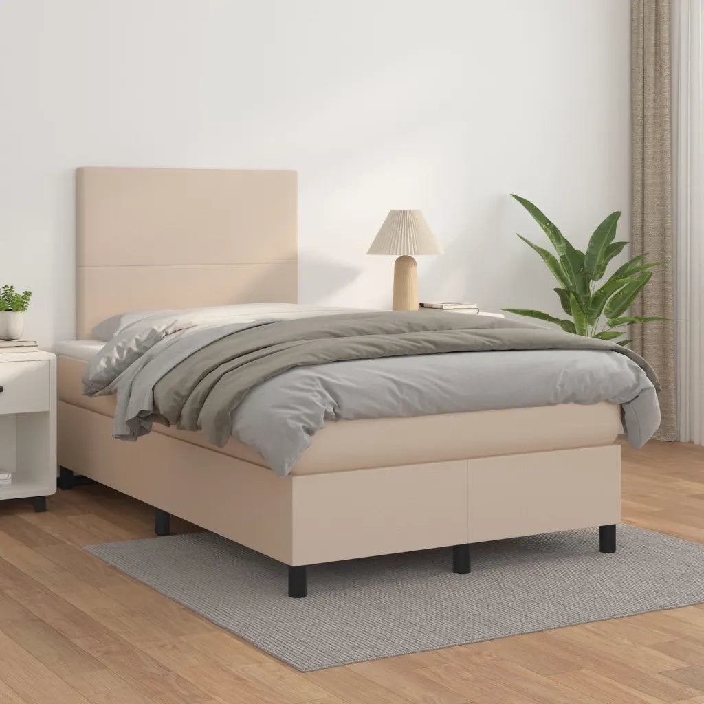 Giroletto a Molle con Materasso Cappuccino 120x200cm Similpelle 3142718