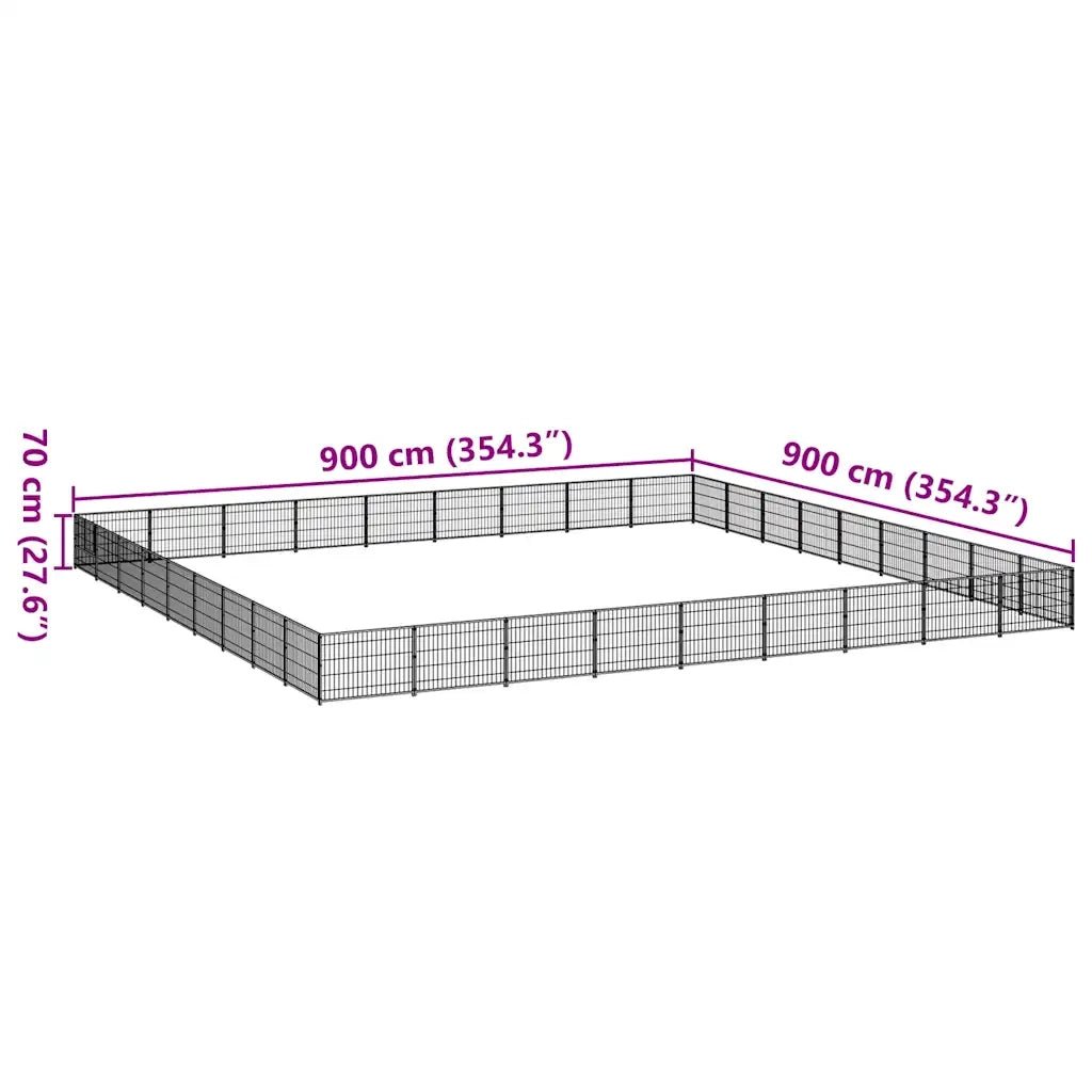 Gabbia per Cani Nera 81 mÂ² in Acciaio cod mxl 40060