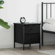 Comodino con cassetto Rovere nero 40 x 42 x 50 cm 871248