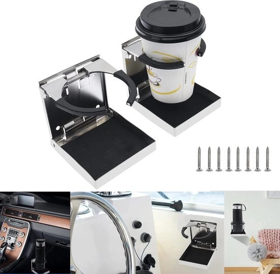 2 pezzi di becheretto con coperchio regolabile in acciaio inossidabile per autotrazione, camion, RV, accessori per veicoli da campeggio
