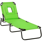 Tumbona pieghevole con schienale regolabile e cuscino ¨C zephmum ¨C verde 190x56x28 cm